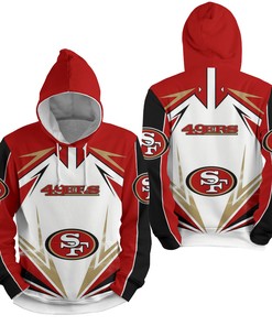Nfl San Francisco 49Ers Lighting 3D Full Over Print Hoodie Zip Hoodie Sweater Tshirt