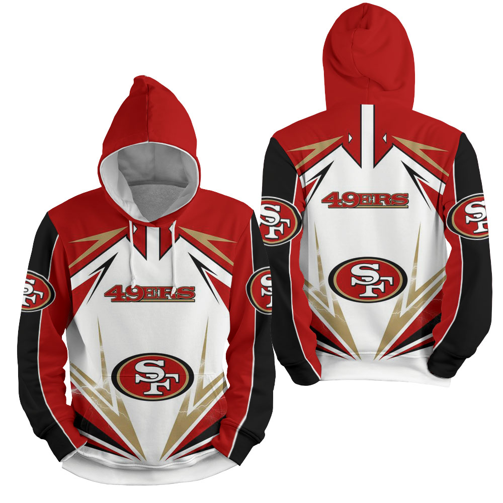 Nfl San Francisco 49Ers Lighting 3D Full Over Print Hoodie Zip Hoodie Sweater Tshirt