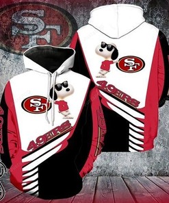 Nfl San Francisco 49Ers Snoopy 3D All Over Print Zip Up Hoodie Option