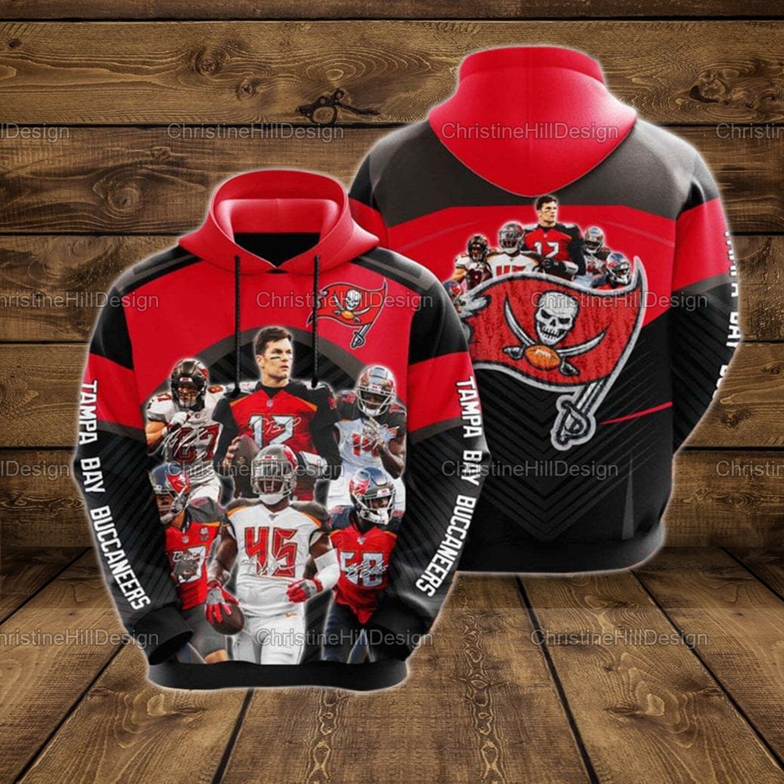 Nfl Tampa Bay Buccaneers 3D All Over Print Zip Up Hoodiezip Up Hoodie