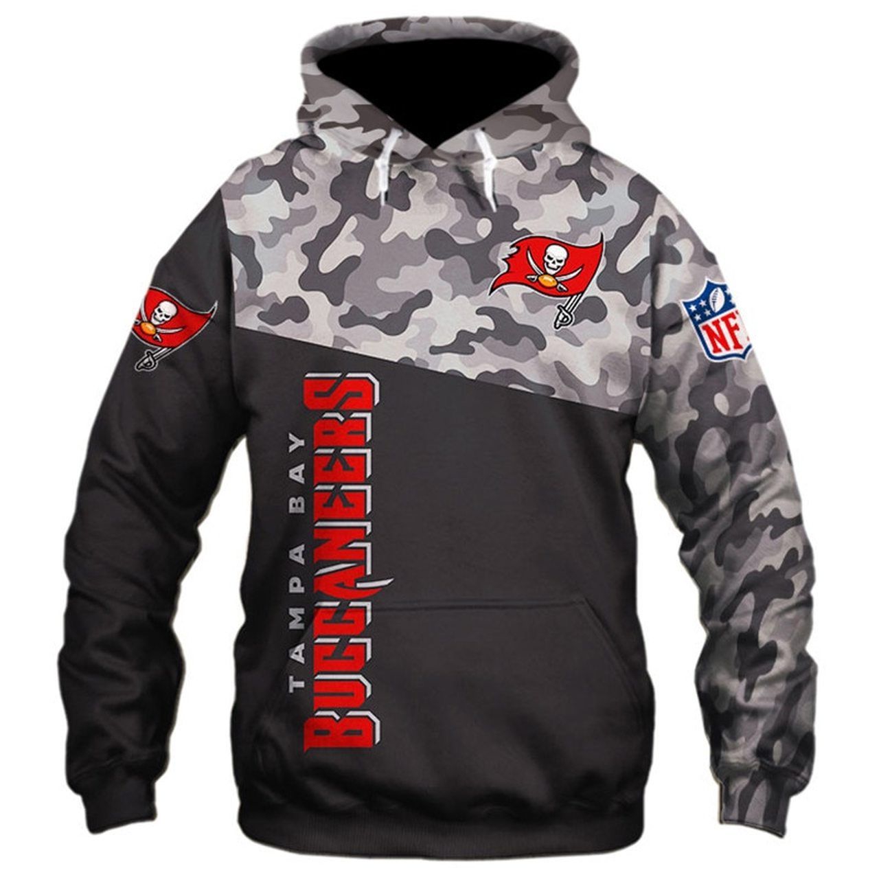 Nfl Tampa Bay Buccaneers Camo 3D All Over Print Zip Up Hoodie Option