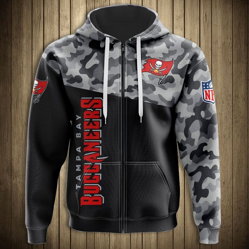 Nfl Tampa Bay Buccaneers Military Camo Men And Women 3D Zip Up Hoodie And Hoodie Tampa Bay Buccaneers 3D Shirt For Fans