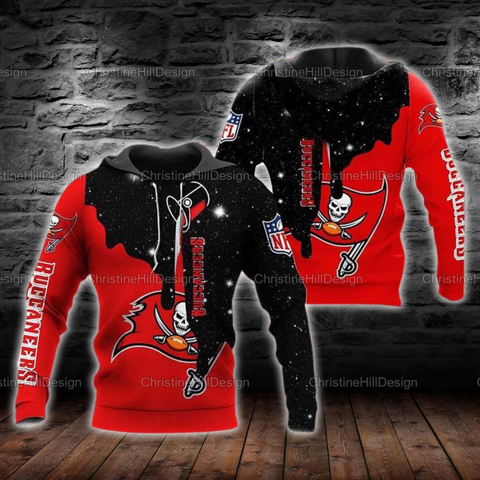 Nfl Tampa Bay Buccaneers Snowflake 3D All Over Print Zip Up Hoodiezip Up Hoodie