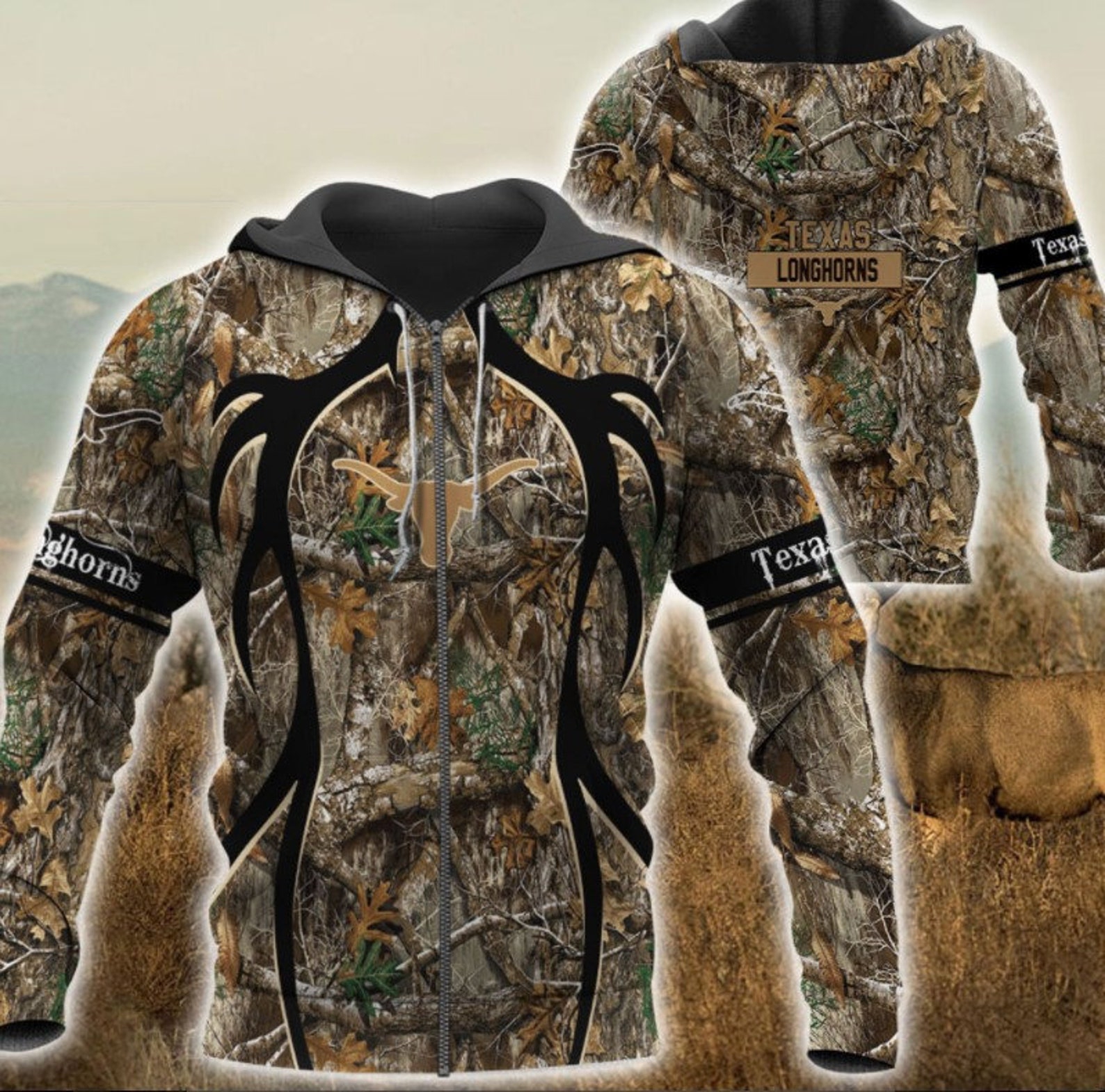 Nfl Texas Longhorns 3D All Over Printed Hoodie, Zip Up Hoodie