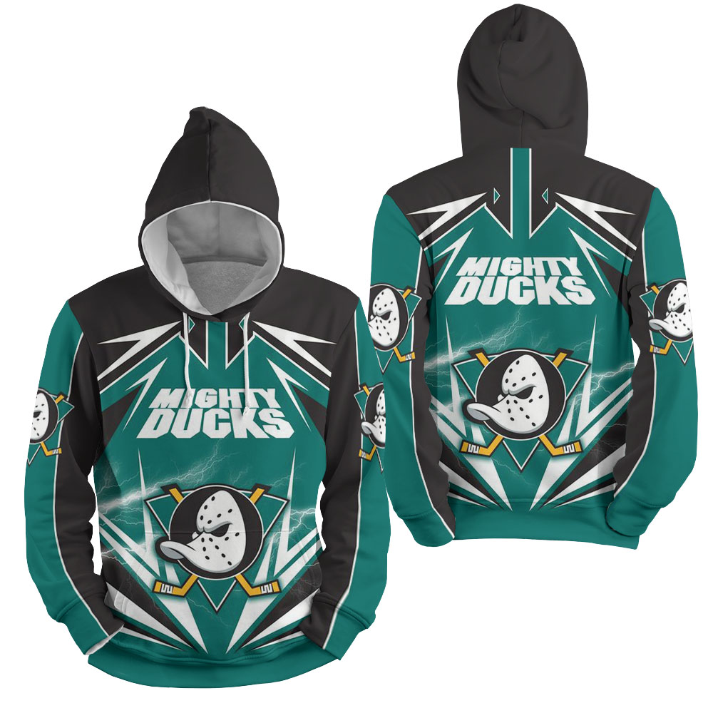 Nhl Anaheim Mighty Ducks Lighting 3D Full Over Print Hoodie Zip Hoodie Sweater Tshirt 3