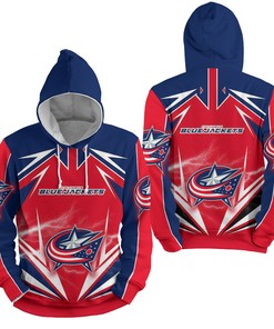 Nhl Columbus Blue Jackets Lighting 3D Full Over Print Hoodie Zip Hoodie Sweater Tshirt 3