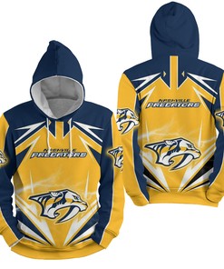 Nhl Nashville Predators Lighting 3D Full Over Print Hoodie Zip Hoodie Sweater Tshirt 3