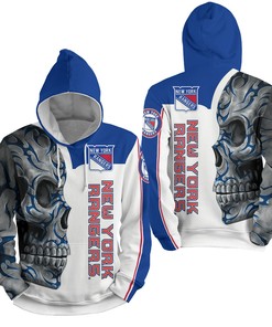 Nhl New York Rangers With Skull 3D Full Over Print Hoodie Zip Hoodie Sweater Tshirt 3