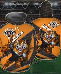Ntthd1037 Custom Wests Tigers 3D Hoodie Zip Hoodie, Nrl 3D All Over Print Hoodie Zip Hoodie