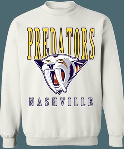 Nashville Predators SABRETOOTH Retro NHL Crewneck Sweatshirt Hoodie Shirt Gifts for Fans
