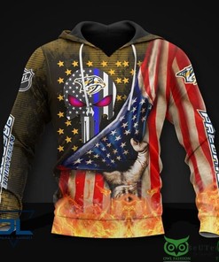 Nashville Predators Us Flag 3D Hoodie Zip Hoodie, Nhl 3D All Over Print Hoodie Zip Hoodie