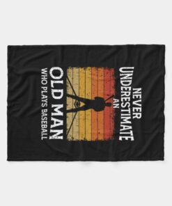Never Underestimate An Old Man Who Plays Baseball Blanket