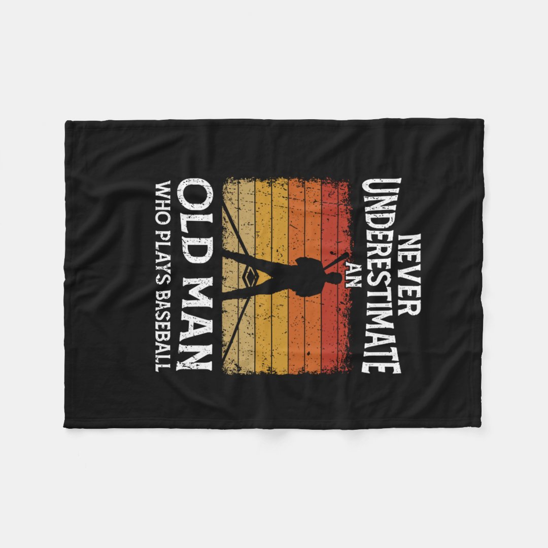 Never Underestimate An Old Man Who Plays Baseball Blanket