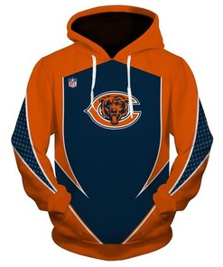 New Design Nfl Football Chicago Bears 3D All Over Print Zip Up Hoodie Option