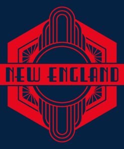 New England Art Deco Sign - Massacusetts Vintage Vacation Shirt Sweatshirt Pullover Hoodie Reprinted Full Color Full Size