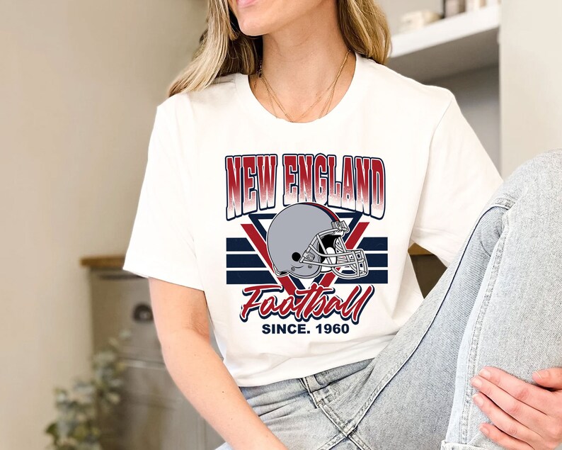 New England Football Team Sweatshirt, Vintage New England Football Crewneck Sweatshirt, AFC Fan Shirt, NFL Shirt - Image 4