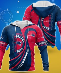 New England Patriots 3D Hoodie Zip Hoodie, Nfl 3D All Over Print Hoodie Zip Hoodie Style 19