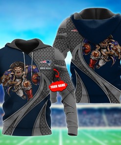 New England Patriots Metal Mascot Personalized 3D Hoodie Zip Hoodie,Nfl 3D All Over Print Hoodie Zip Hoodie