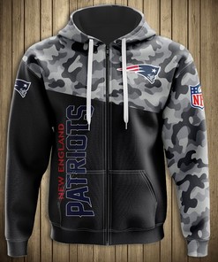 New England Patriots Military 3D Hoodie Zip Hoodie, Nfl 3D All Over Print Hoodie Zip Hoodie