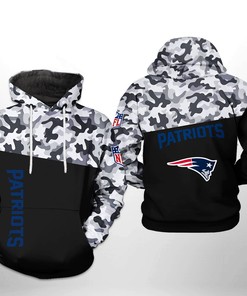 New England Patriots Nfl Camo Veteran Team 3D All Over Print Zip Up Hoodie Option