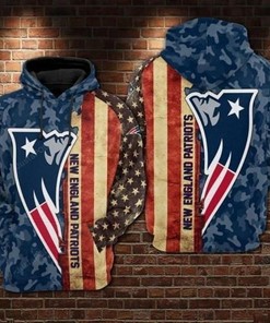 New England Patriots Nfl Fan American Flag 3D All Over Print Zip Up Hoodie Option