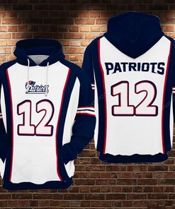 New England Patriots Nfl Football Blue White 3D All Over Print Zip Up Hoodie Option