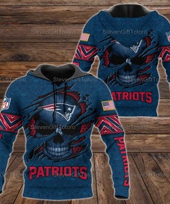 New England Patriots Nfl Skull 3D Hoodie 3D Printed Pull Over Hoodie, Zip Up Hoodie
