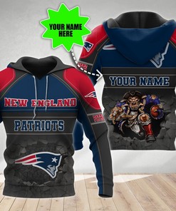 New England Patriots Personalized Custom 3D Hoodie Zip Hoodie, Nfl 3D All Over Print Hoodie Zip Hoodie