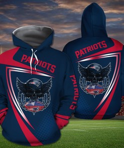 New England Patriots Skull American Football 3D Hoodie Zip Hoodie, Nfl 3D All Over Print Hoodie Zip Hoodie For Men Women