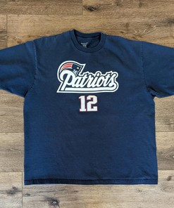 New England Patriots Tom Brady No. 12 Tshirt Pullover Hoodie Crewneck Sweatshirt Reprinted Full Color Full Size Gifts For NFL Fans