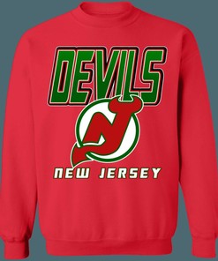 New Jersey Devils 80's GREEN Vintage NHL Crewneck Sweatshirt Hoodie Shirt Gifts for Fans