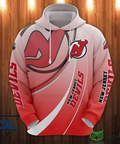New Jersey Devils Gradient 3D Hoodie Zip Hoodie, Nhl 3D All Over Print Hoodie Zip Hoodie