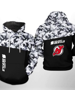 New Jersey Devils Hoodie Nhl Camo Veteran 3D Hoodie Zip Hoodie, Nhl 3D All Over Print Hoodie Zip Hoodie
