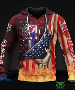 New Jersey Devils Nhl Us Flag 3D Hoodie Zip Hoodie, Nhl 3D All Over Print Hoodie Zip Hoodie