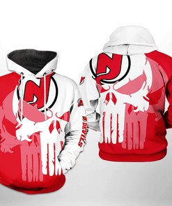 New Jersey Devils Team Skull 3D Hoodie Zip Hoodie, Nhl 3D All Over Print Hoodie Zip Hoodie