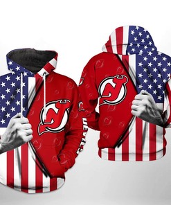 New Jersey Devils Us Flag 3D Hoodie Zip Hoodie, Nhl 3D All Over Print Hoodie Zip Hoodie