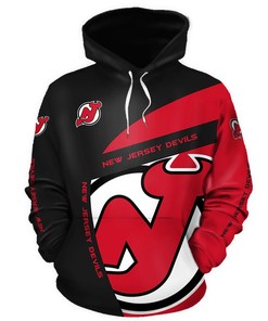 New Jersey Devils With Hooded Long Sleeve 3D Hoodie Zip Hoodie, Nhl 3D All Over Print Hoodie Zip Hoodie