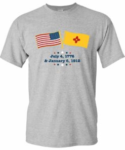 New Mexico USA Crossed Flags - America Pride Founded Shirt Sweatshirt Pullover Hoodie Reprinted Full Color Full Size