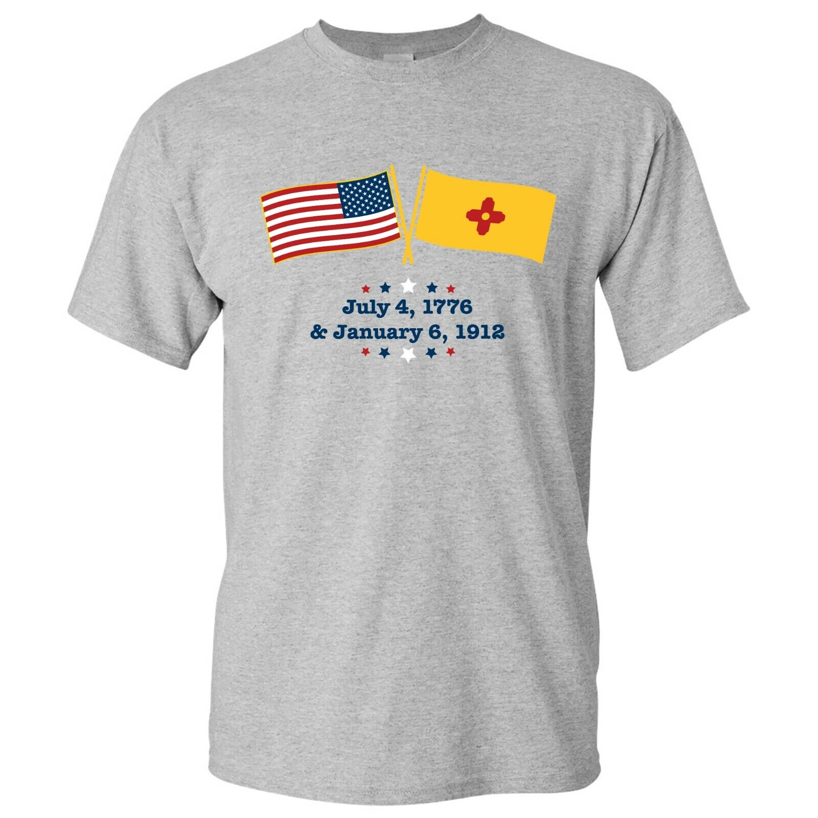 New Mexico USA Crossed Flags - America Pride Founded Shirt Sweatshirt Pullover Hoodie Reprinted Full Color Full Size
