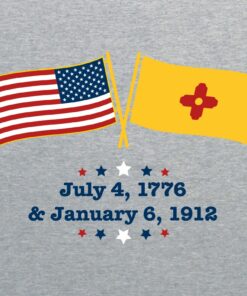 New Mexico USA Crossed Flags - America Pride Founded Shirt Sweatshirt Pullover Hoodie Reprinted Full Color Full Size