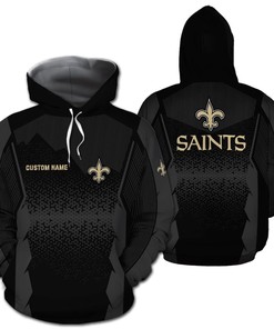 New Orleans Saints Custom Personalized Name 3D Hoodie Zip Hoodie, Nfl 3D All Over Print Hoodie Zip Hoodie