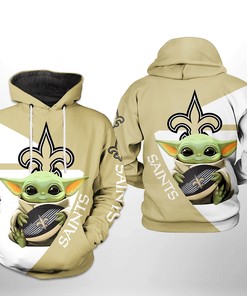 New Orleans Saints Nfl Baby Yoda Team 3D All Over Print Zip Up Hoodie Option