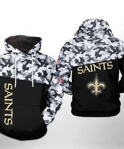 New Orleans Saints Nfl Camo Veteran Team 3D All Over Print Zip Up Hoodie Option