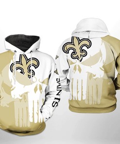 New Orleans Saints Nfl Team Skull 3D All Over Print Zip Up Hoodie Option