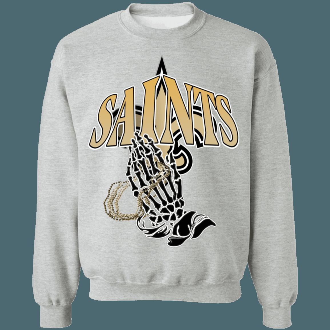New Orleans Saints PRAY Vintage NFL Crewneck Sweatshirt Hoodie Shirt Gifts for Fans - Image 2