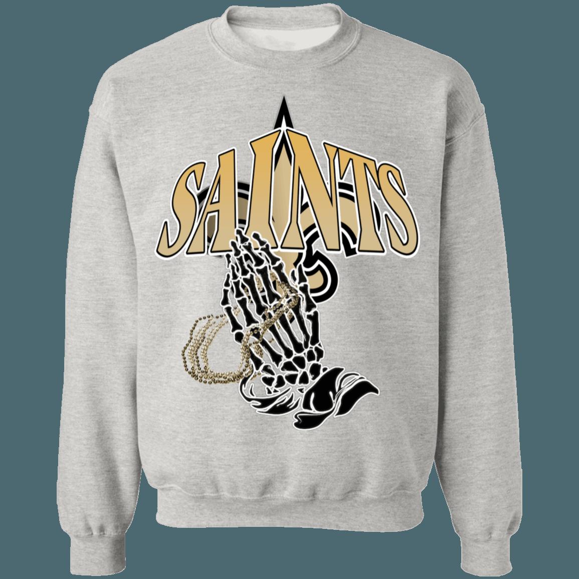New Orleans Saints PRAY Vintage NFL Crewneck Sweatshirt Hoodie Shirt Gifts for Fans - Image 3