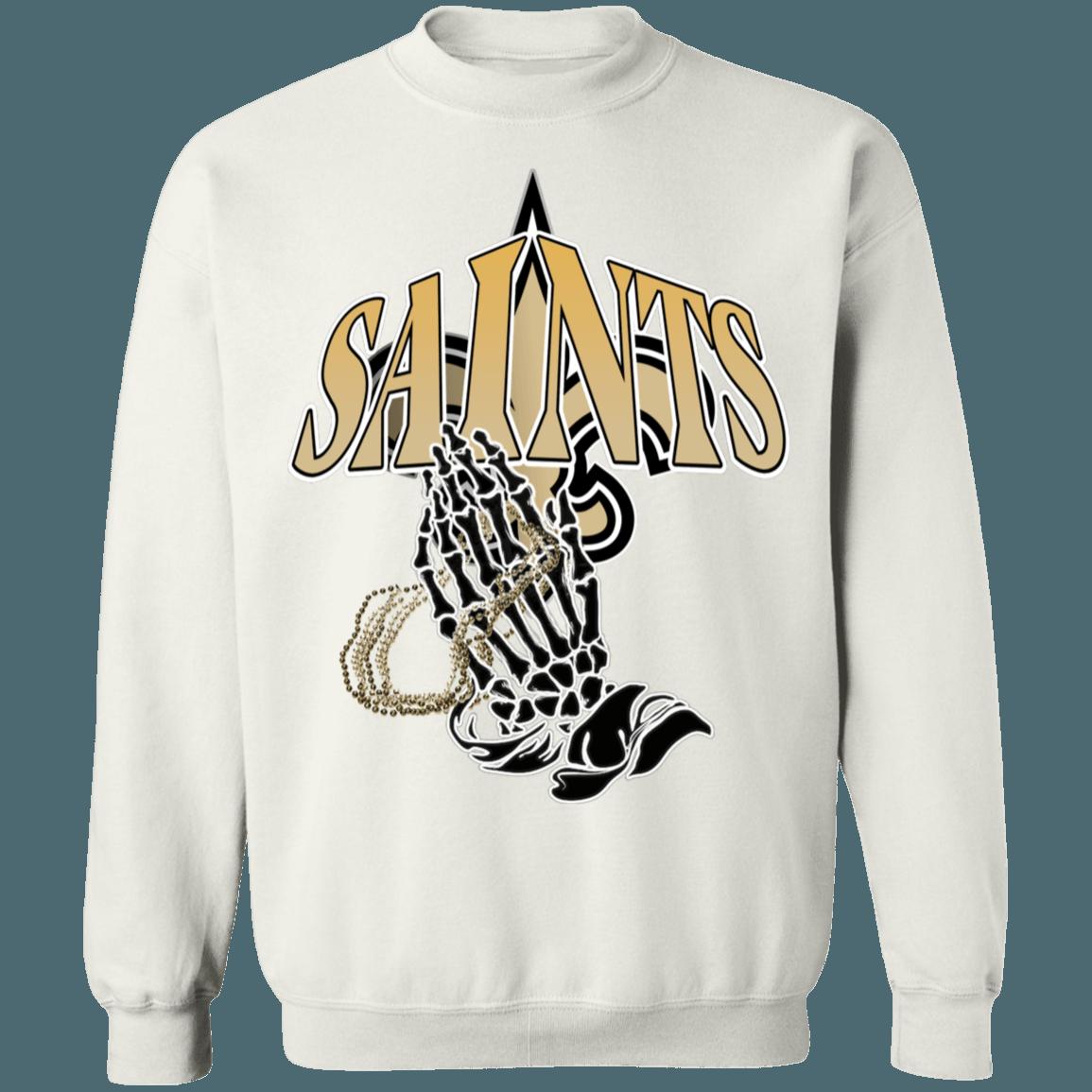New Orleans Saints PRAY Vintage NFL Crewneck Sweatshirt Hoodie Shirt Gifts for Fans - Image 4