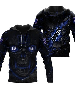 New York Giants Lava Skull 3D Hoodie Zip Hoodie, Nfl 3D All Over Print Hoodie Zip Hoodie