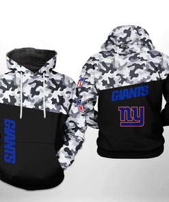 New York Giants Nfl Camo Veteran Team 3D All Over Print Zip Up Hoodie Option