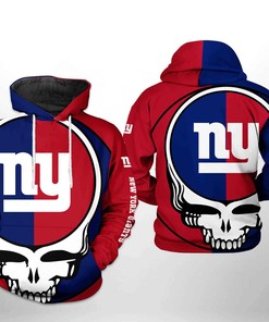 New York Giants Nfl Grateful Dead 3D All Over Print Zip Up Hoodie Option